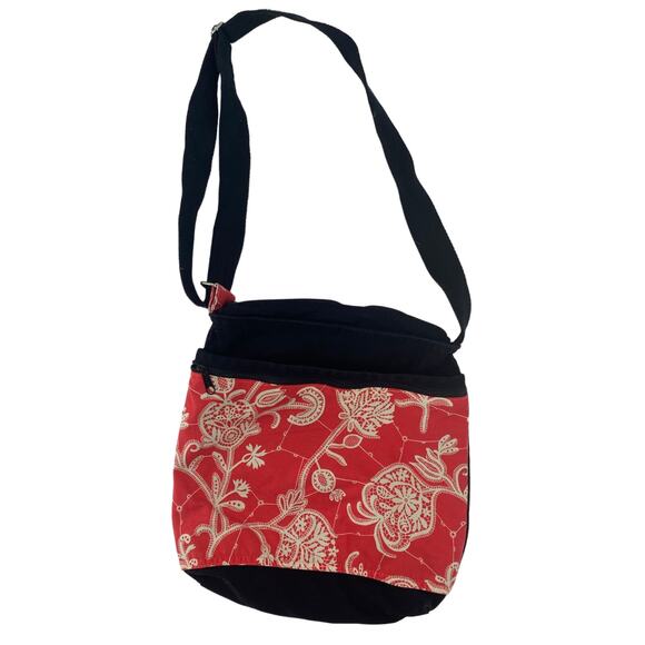 Lily Ryan Handbags - Lily Ryan Crossbody Shoulder Bag Purse zip floral red black white Adjustable